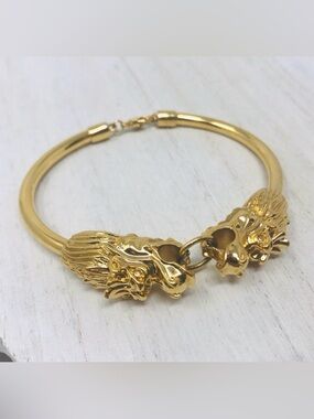 18K gold plated dragon head bracelet